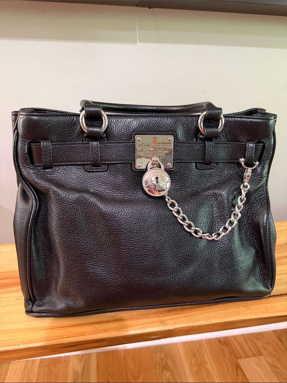 My Flat In London Black leather Creed Bag